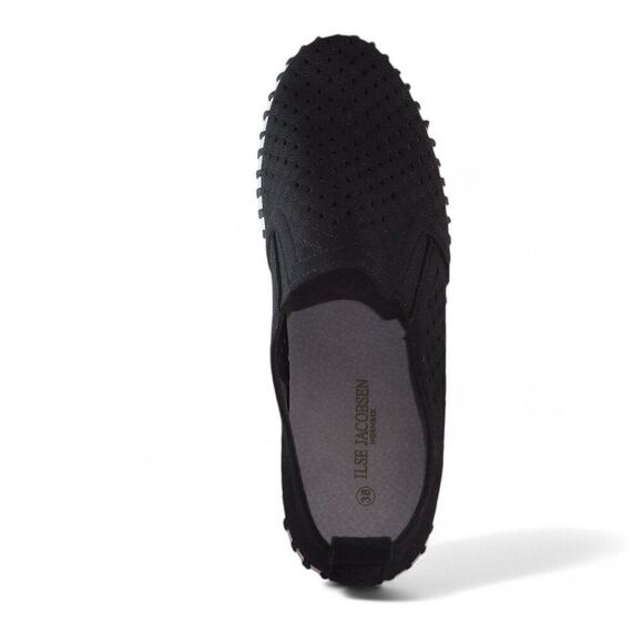 Ilse Jacobsen Tulip 139 Perforated Slip-On Sneaker Black Nubuck Women's 8/38 - Picture 9 of 11